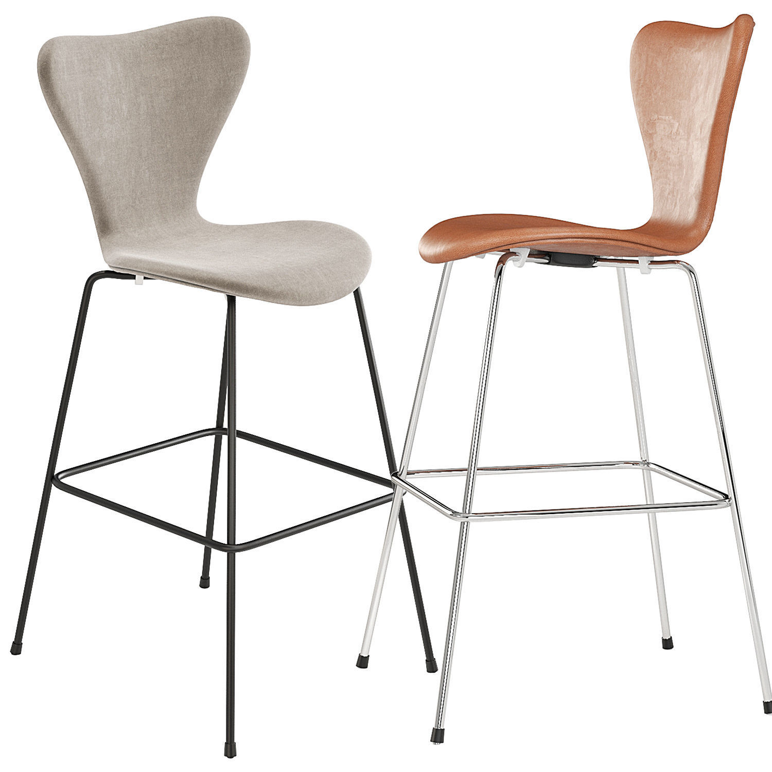 Arne Jacobsen Series 7 Barstool Fritz Hansen 3D model_13