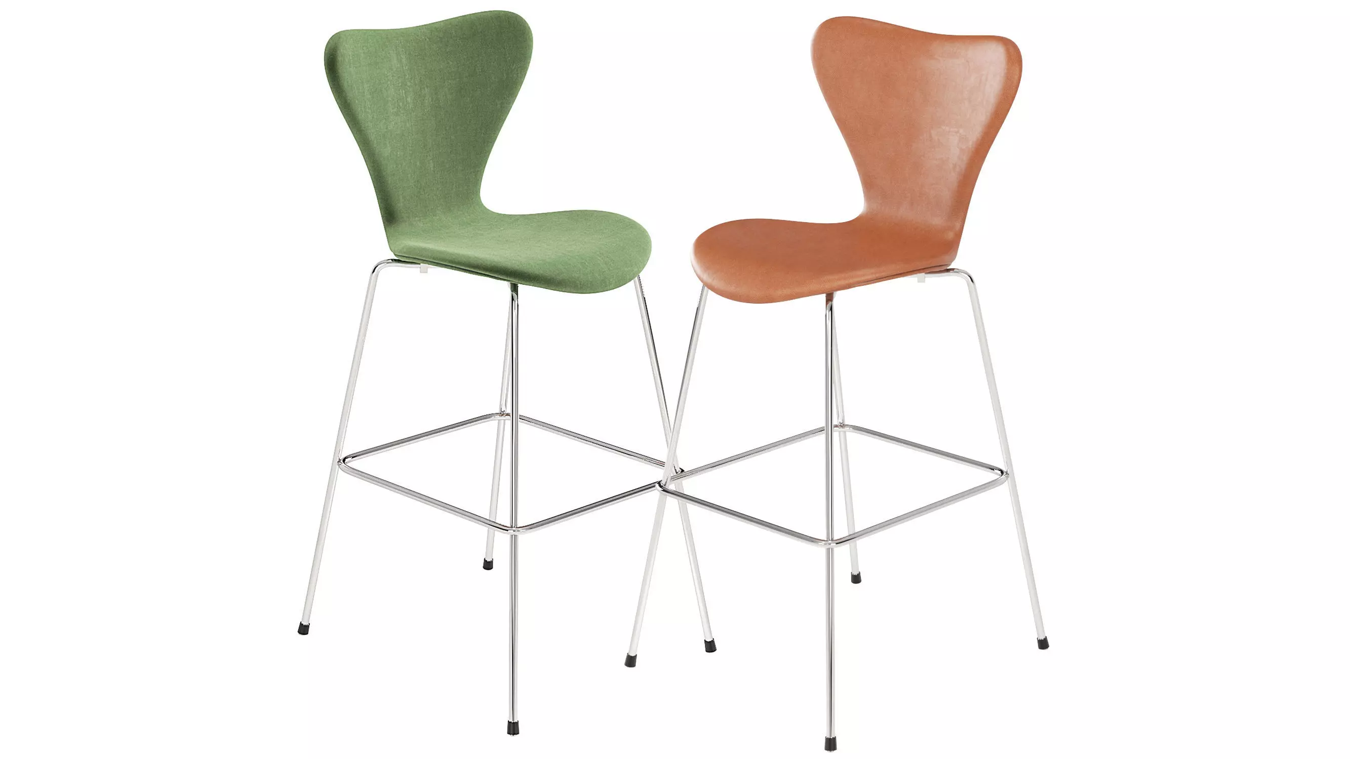 Arne Jacobsen Series 7 Barstool Fritz Hansen 3D model_0