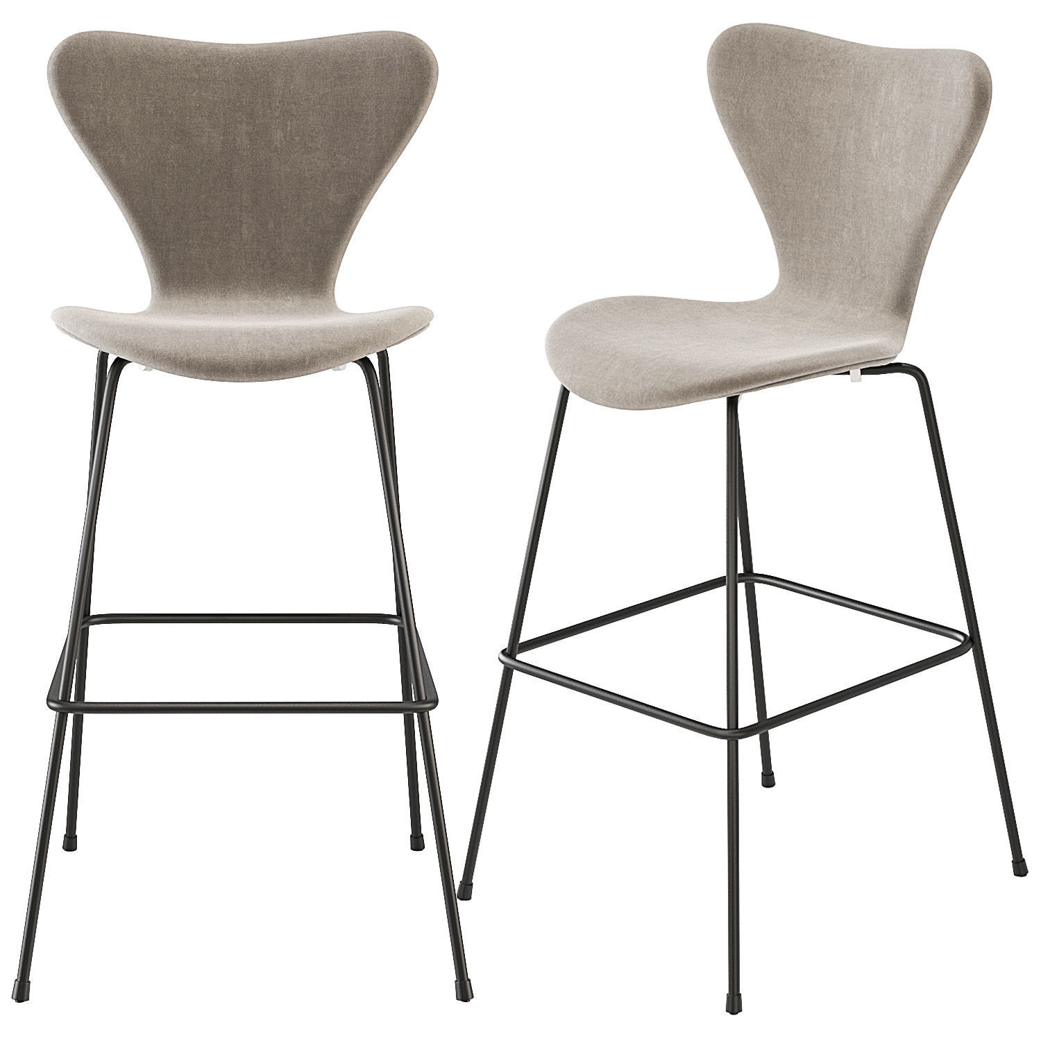 Arne Jacobsen Series 7 Barstool Fritz Hansen 3D model_4
