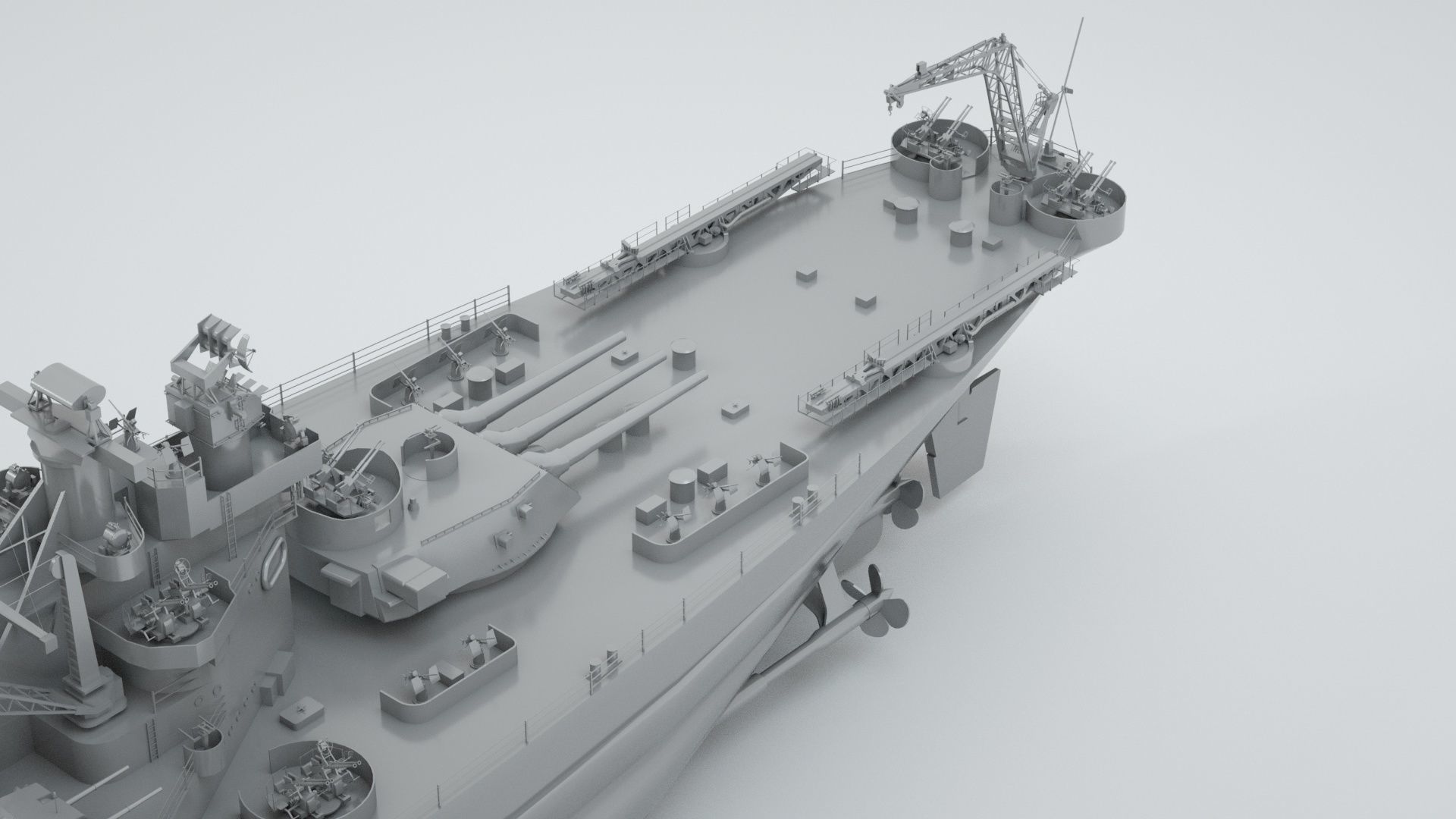 North Carolina Class Battleship 3D model_7