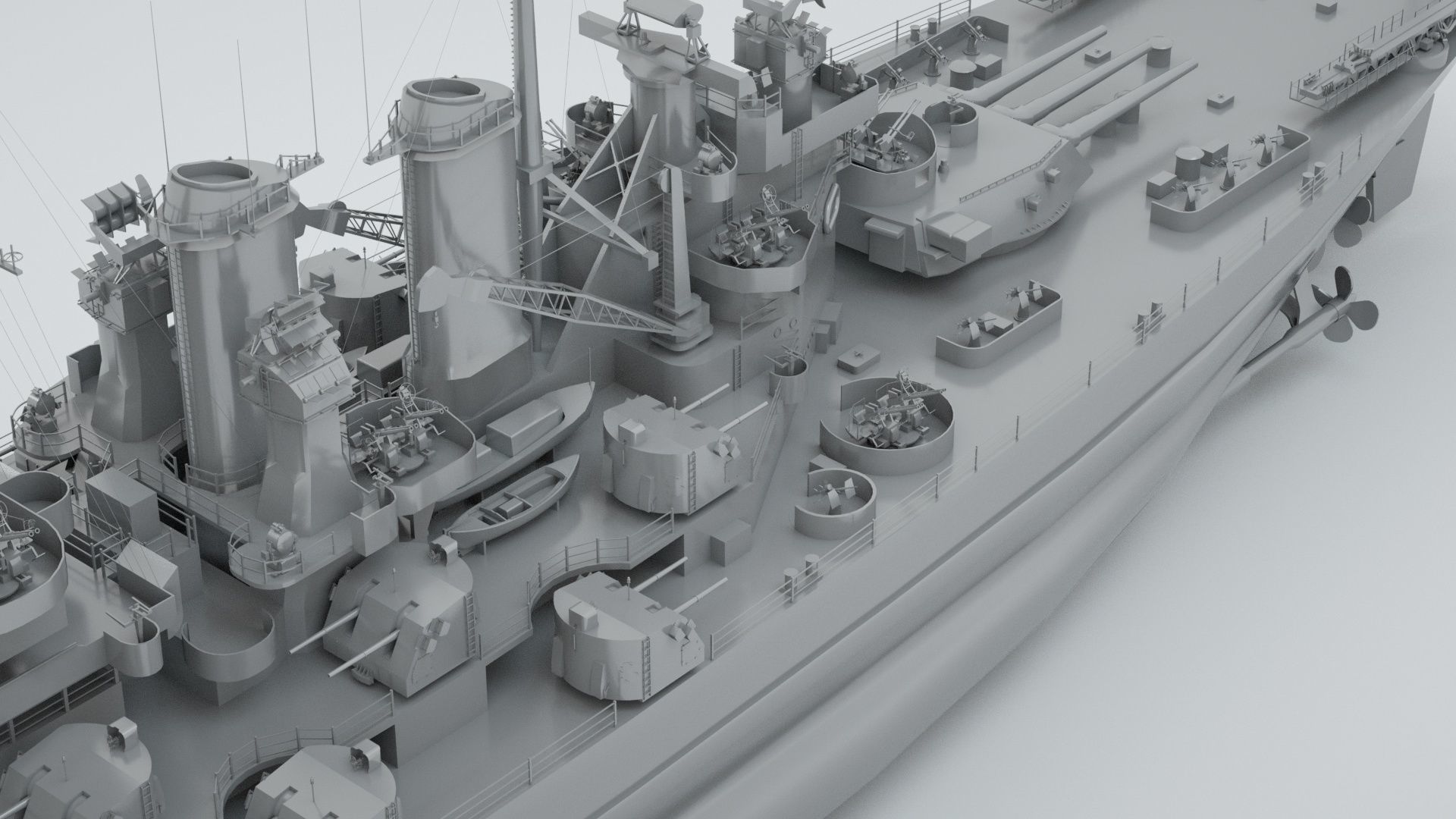 North Carolina Class Battleship 3D model_6