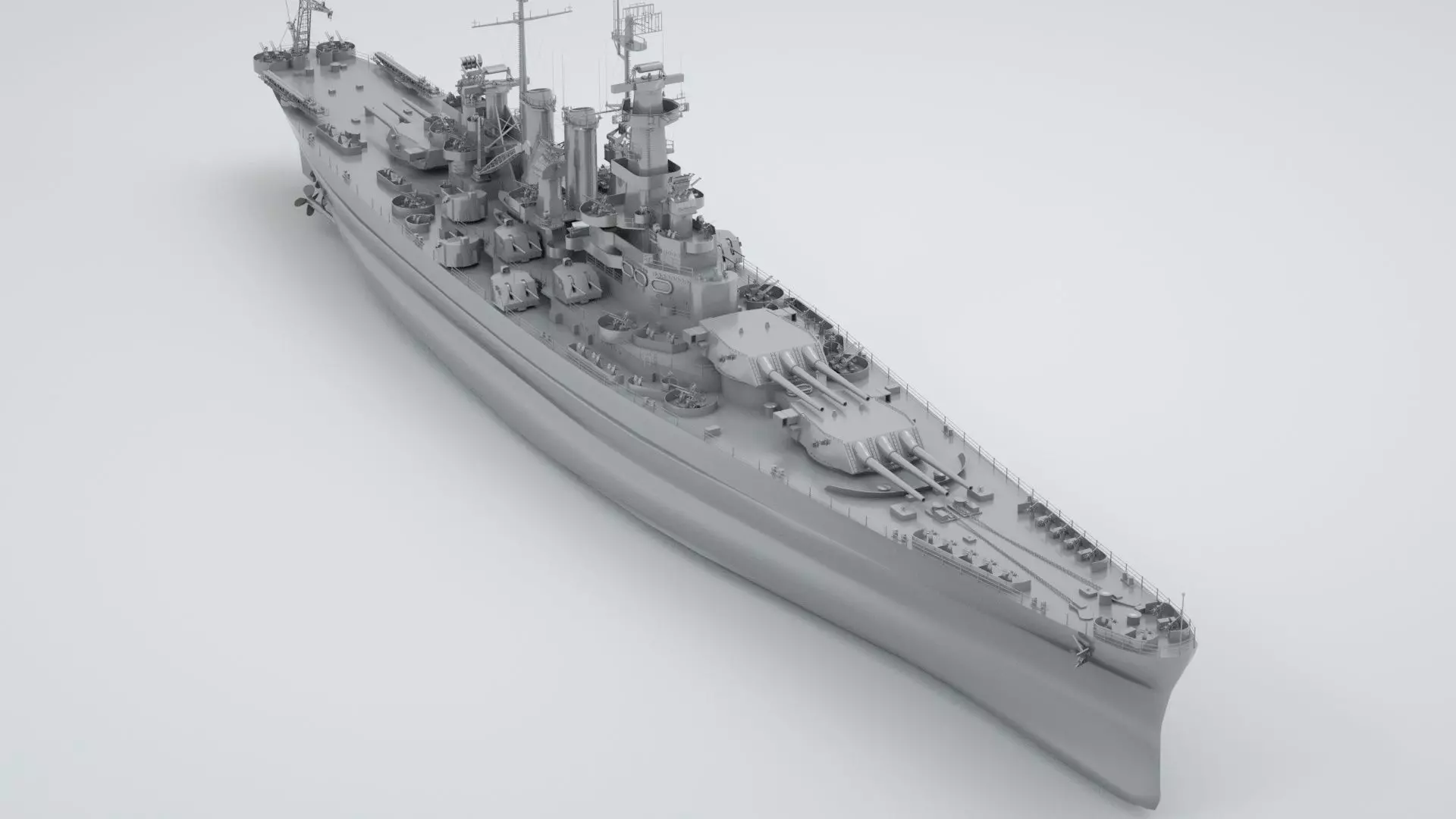 North Carolina Class Battleship 3D model_0