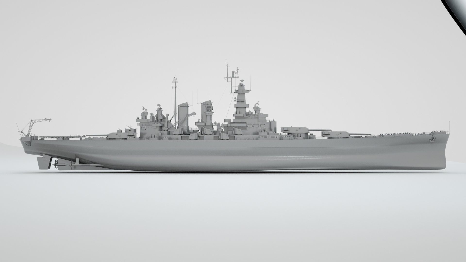 North Carolina Class Battleship 3D model_9