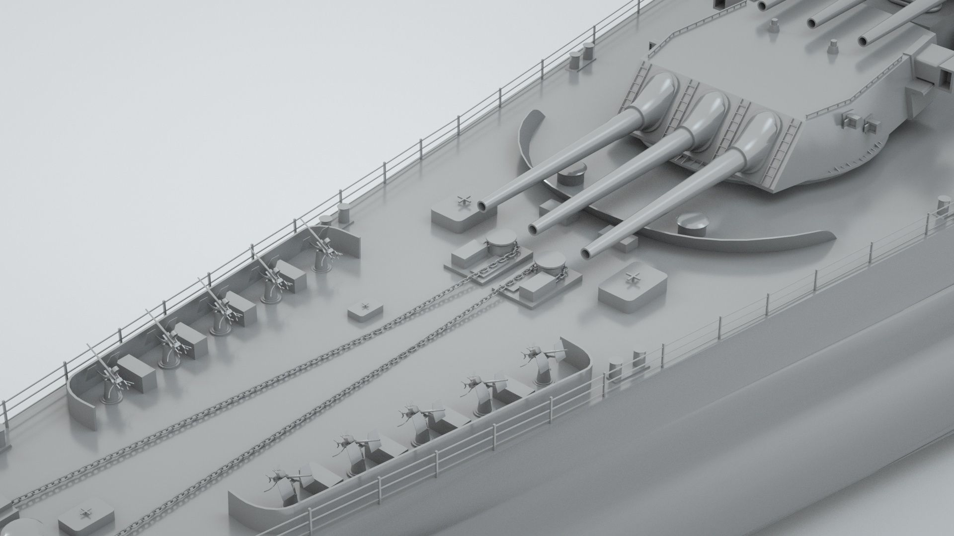 North Carolina Class Battleship 3D model_3