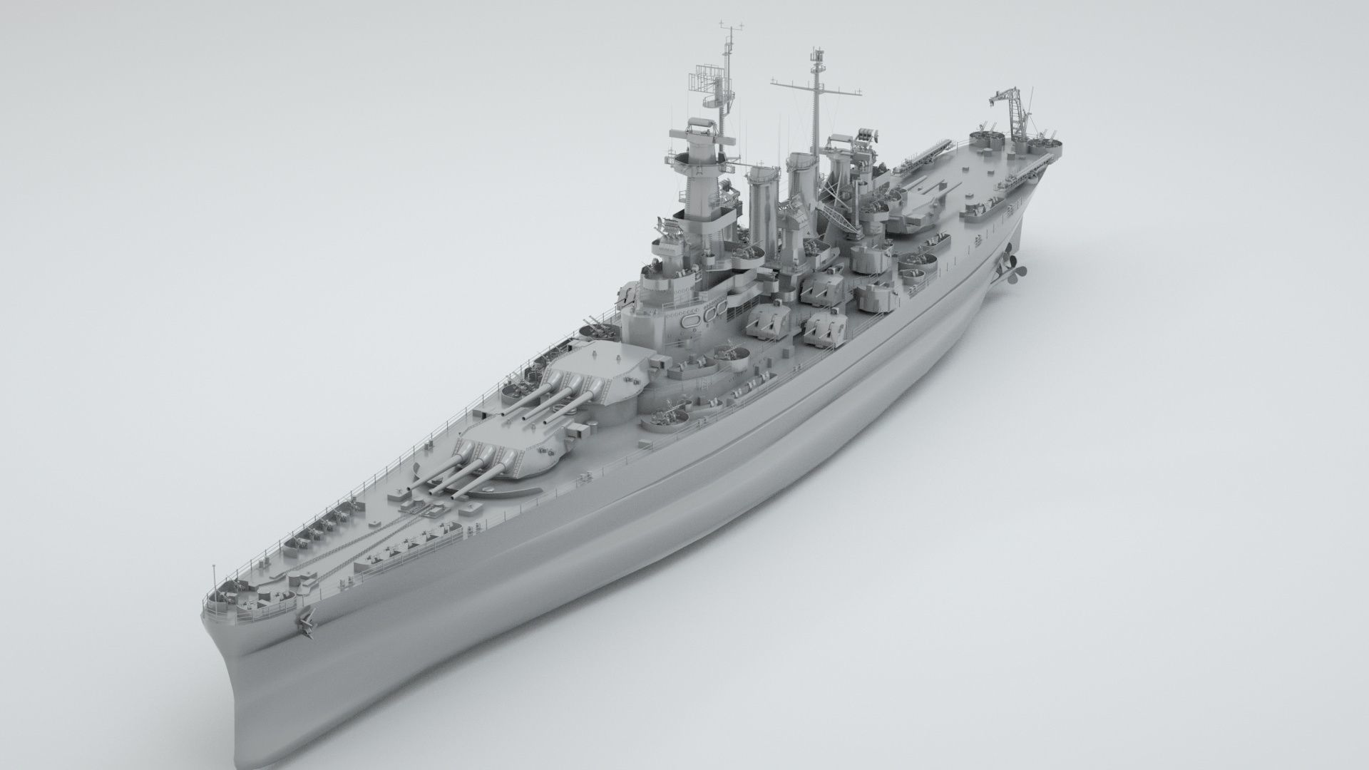 North Carolina Class Battleship 3D model_1