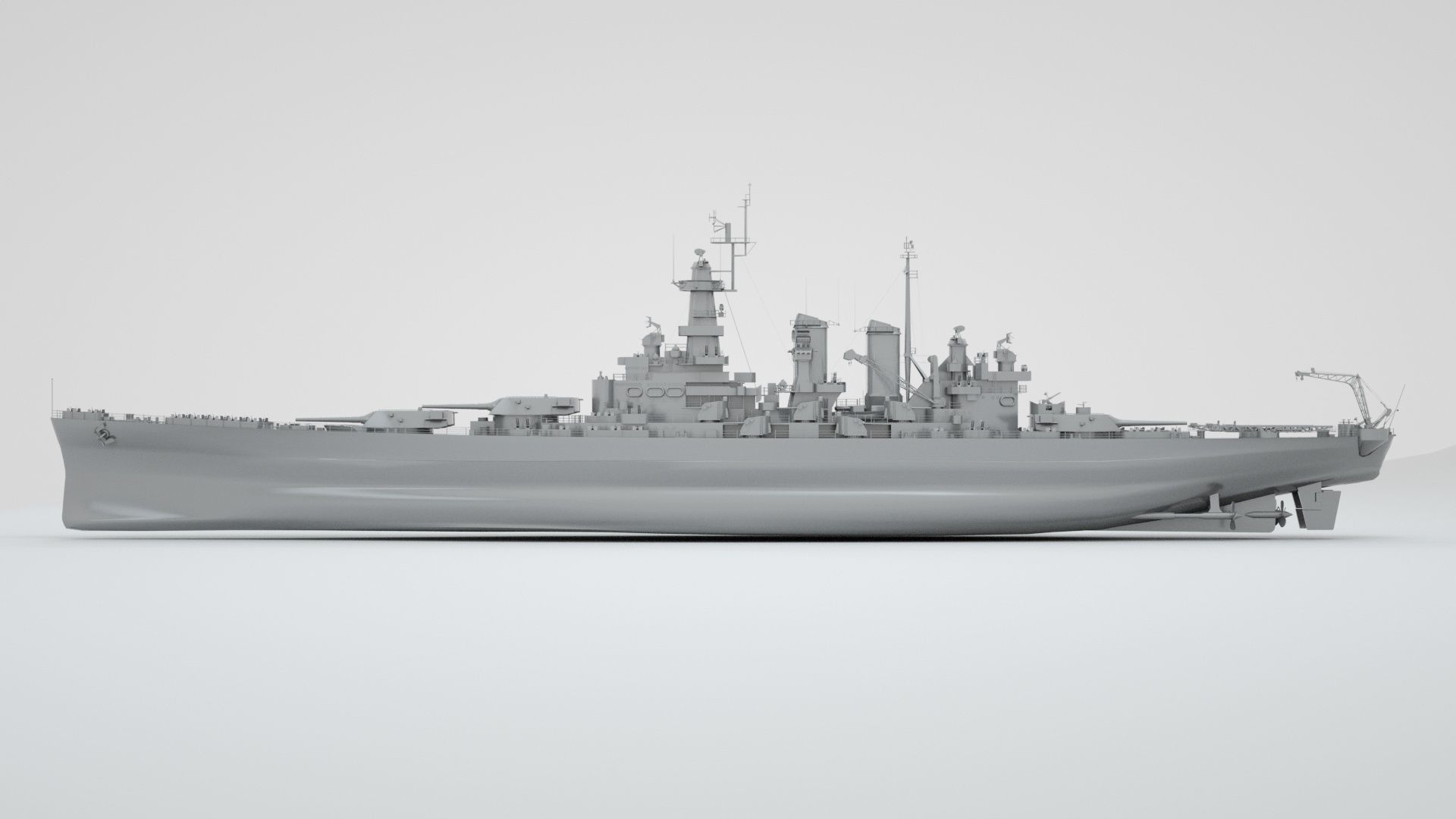 North Carolina Class Battleship 3D model_8