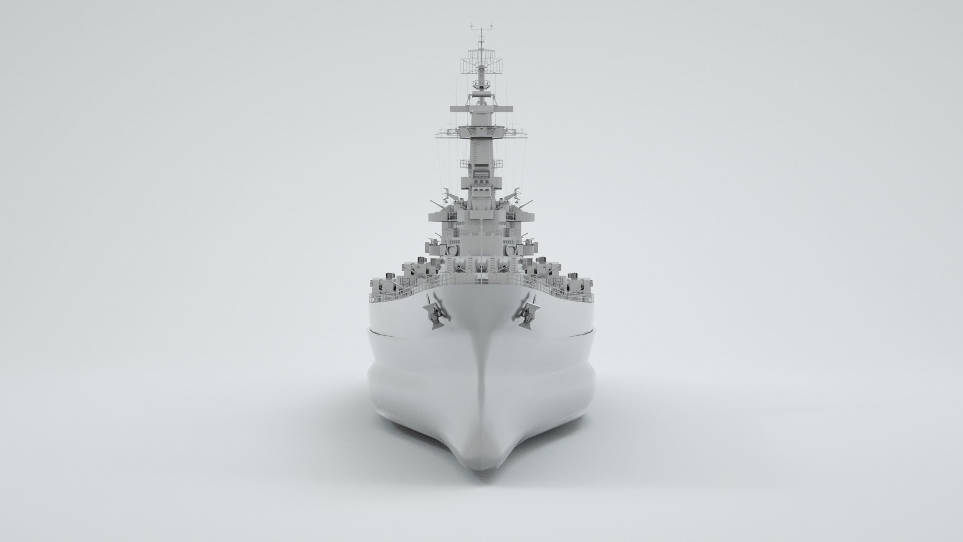 North Carolina Class Battleship 3D model_11
