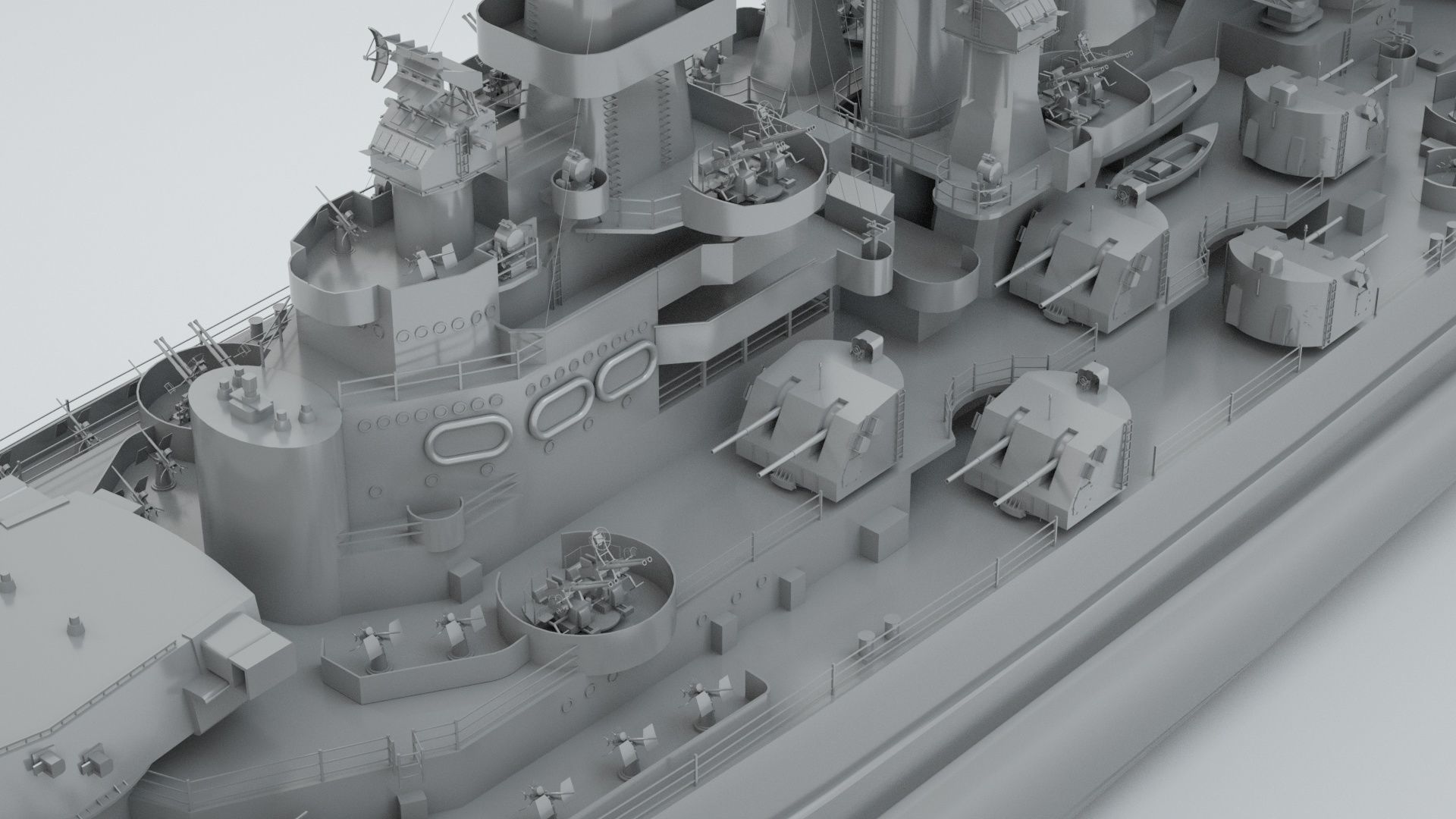 North Carolina Class Battleship 3D model_5