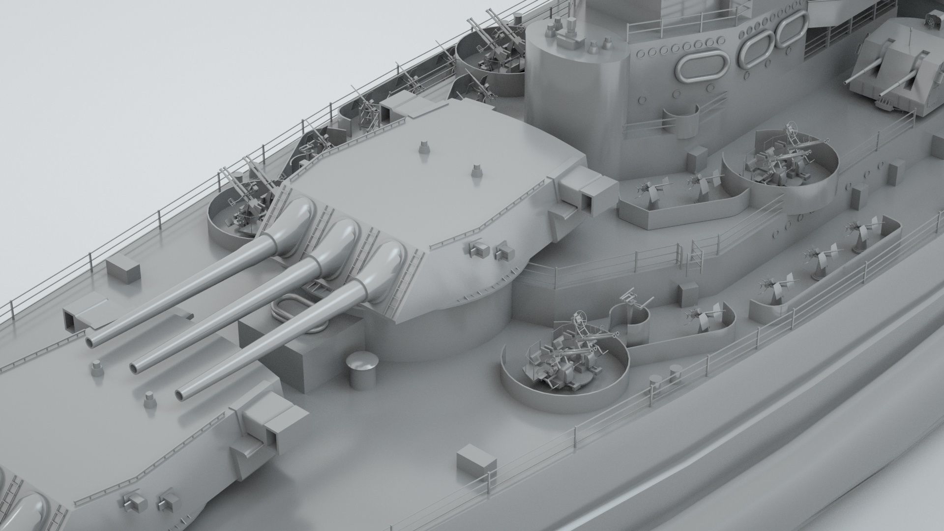 North Carolina Class Battleship 3D model_4