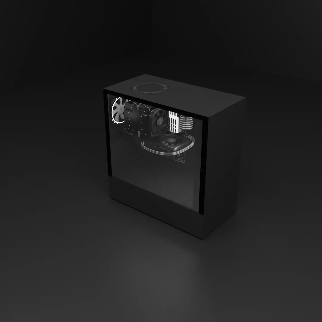 amazing gaming pc with textures for free full black Free 3D model