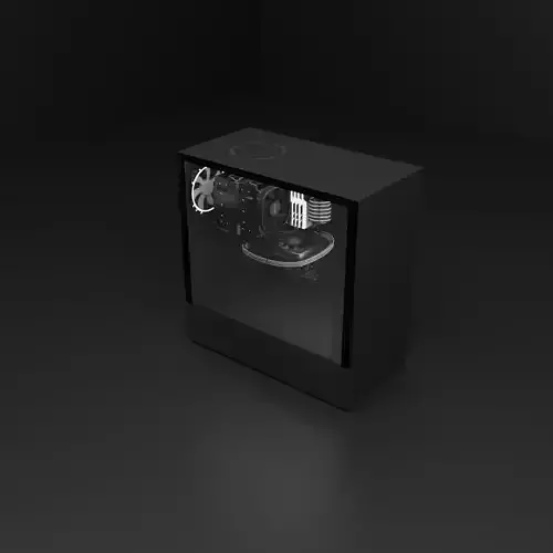 amazing gaming pc with textures for free full black Free 3D model