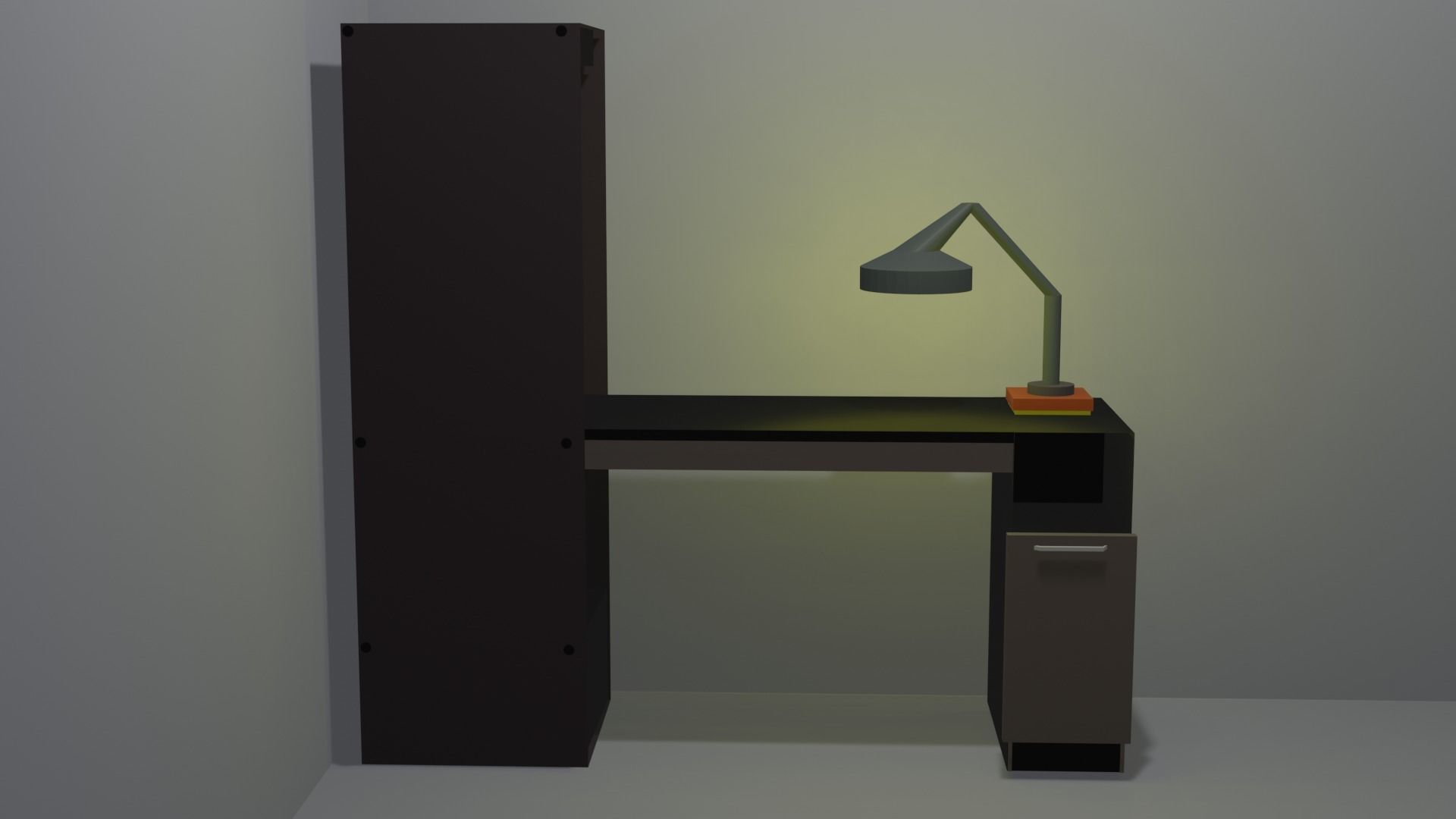 Studying Desk Free 3D model_2