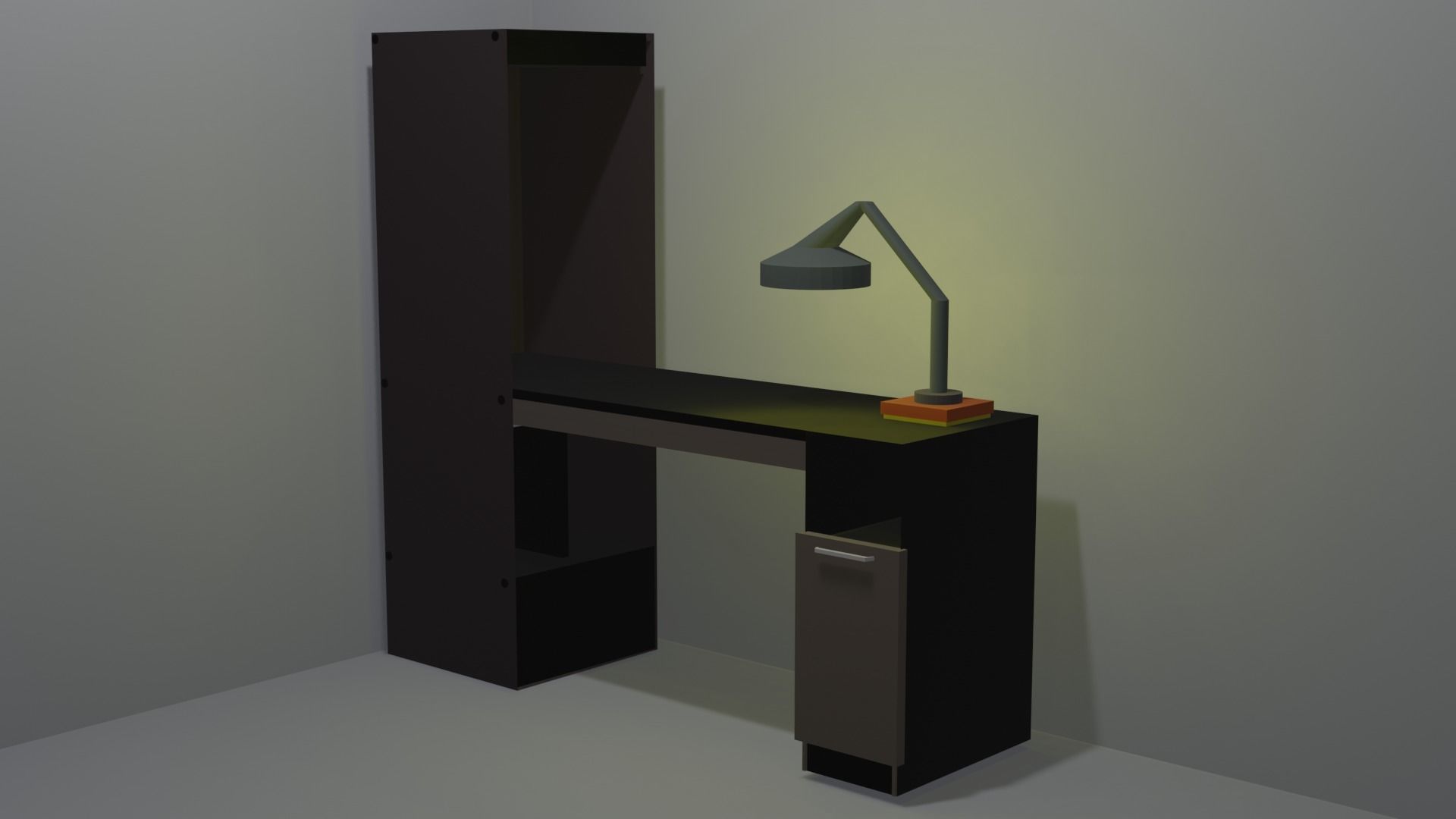 Studying Desk Free 3D model_3