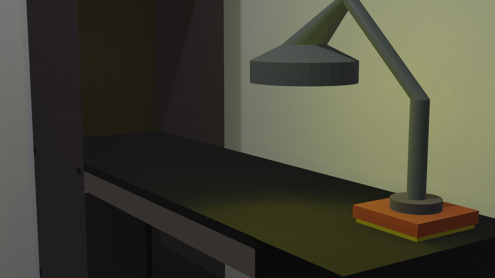 Studying Desk Free 3D model_1