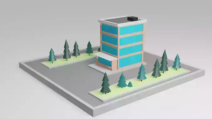 Low poly stylized house