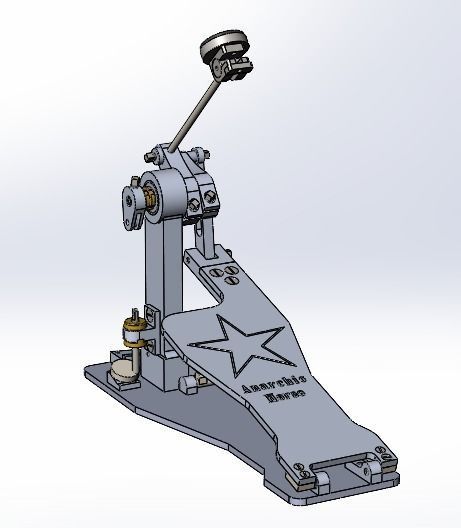 Bass drum pedal 3D model_2
