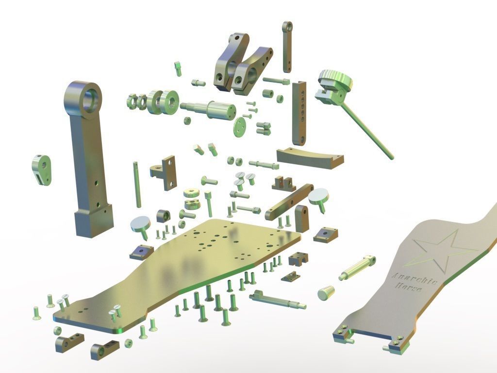 Bass drum pedal 3D model_8