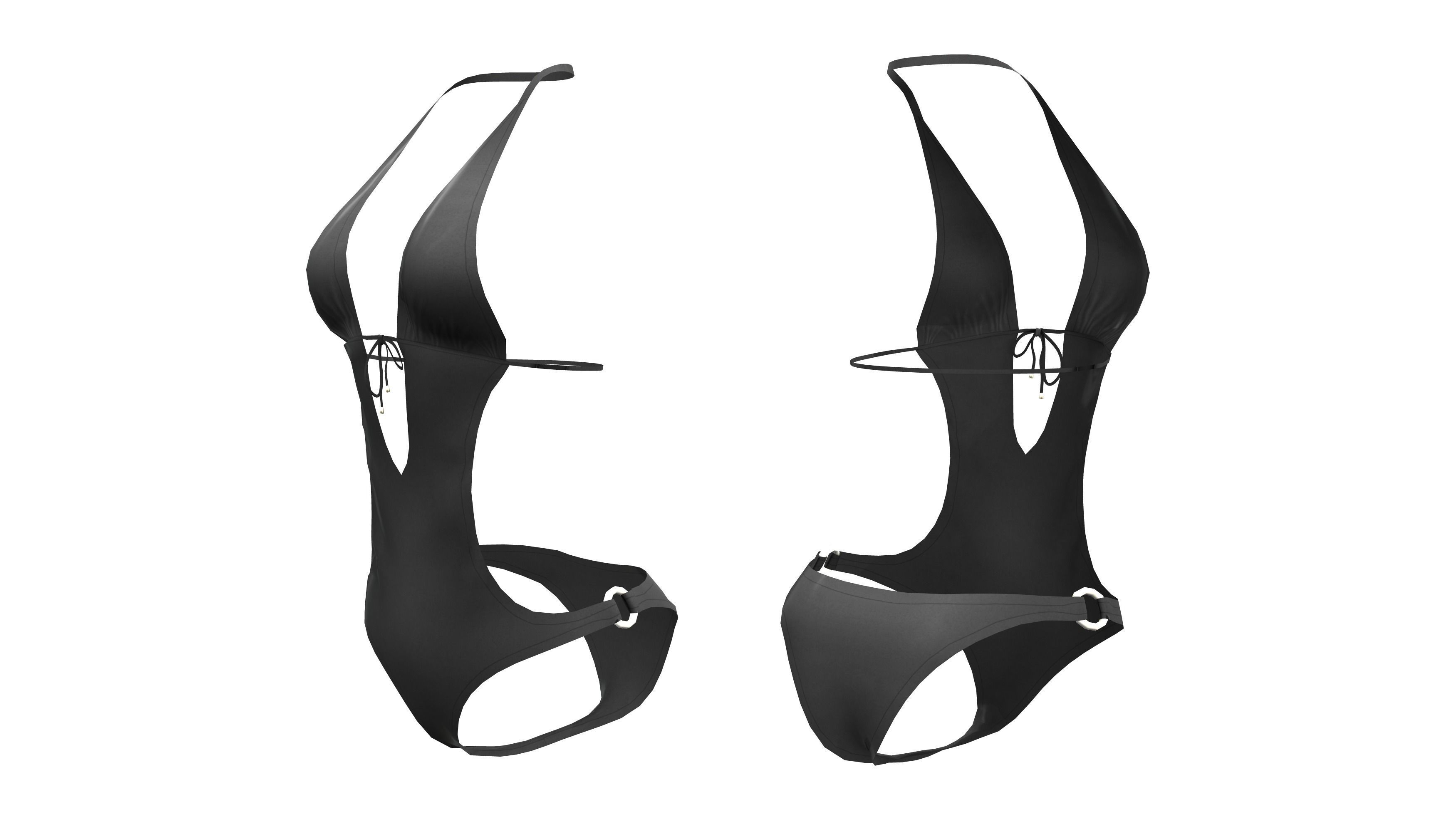 Swimsuit two swimsuits Low-poly 3D model_5