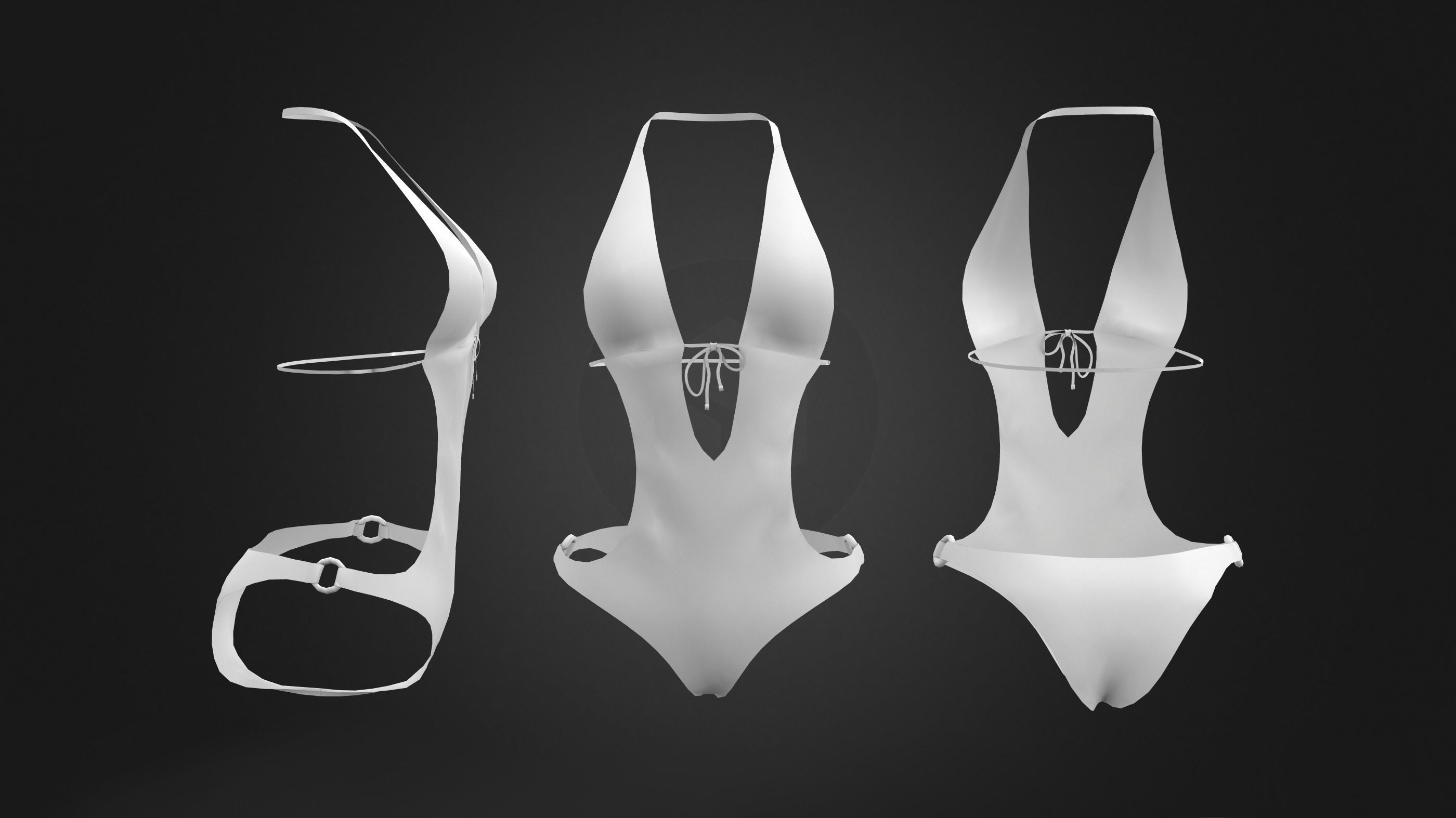 Swimsuit two swimsuits Low-poly 3D model_3