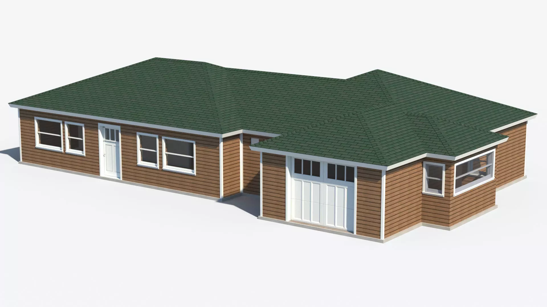 House 2 with roof Free low-poly 3D model_0