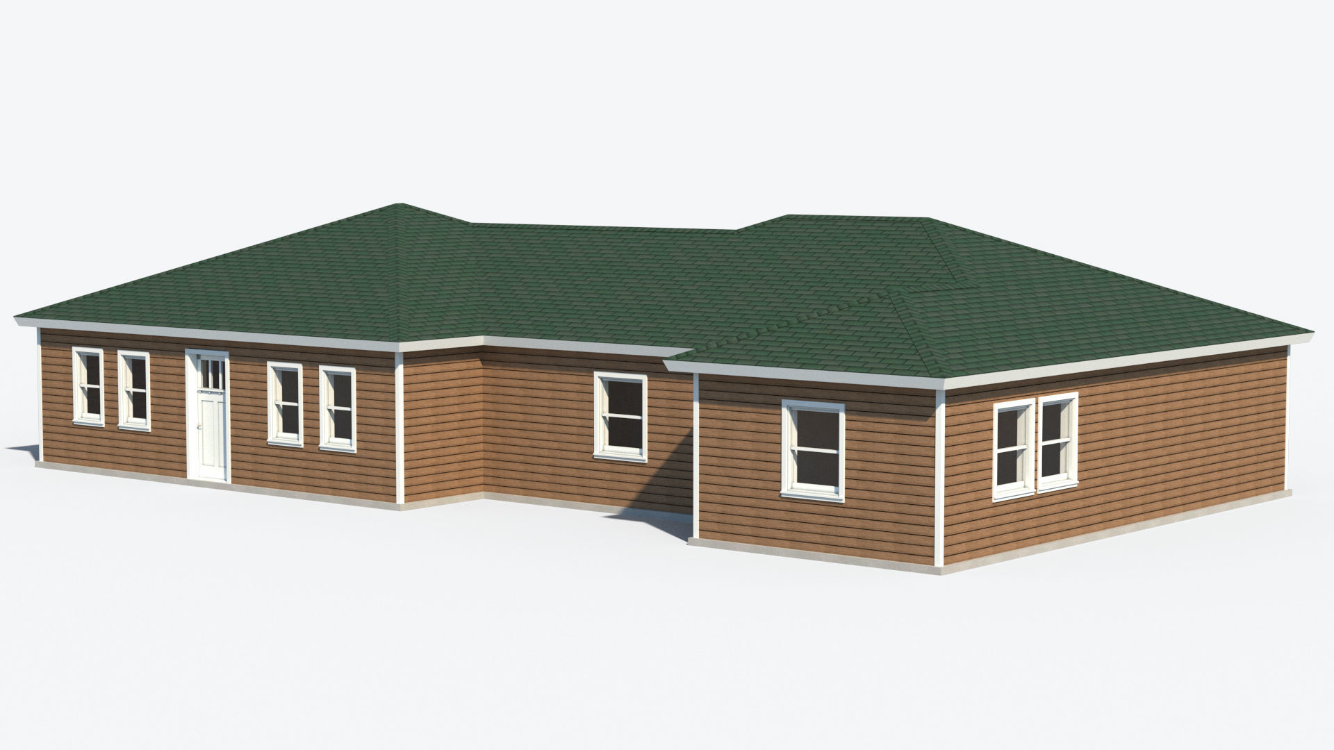 House 2 with roof Free low-poly 3D model_5