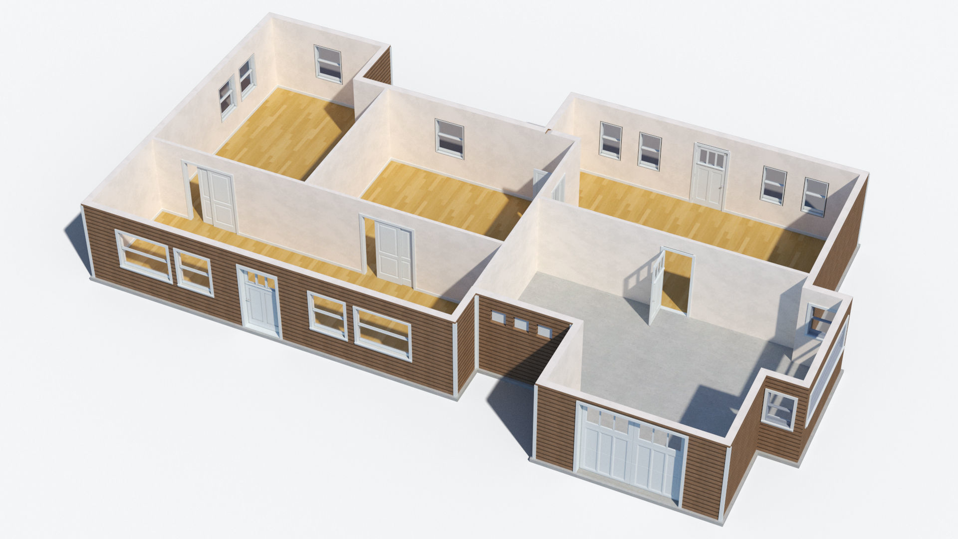 House 2 with roof Free low-poly 3D model_7
