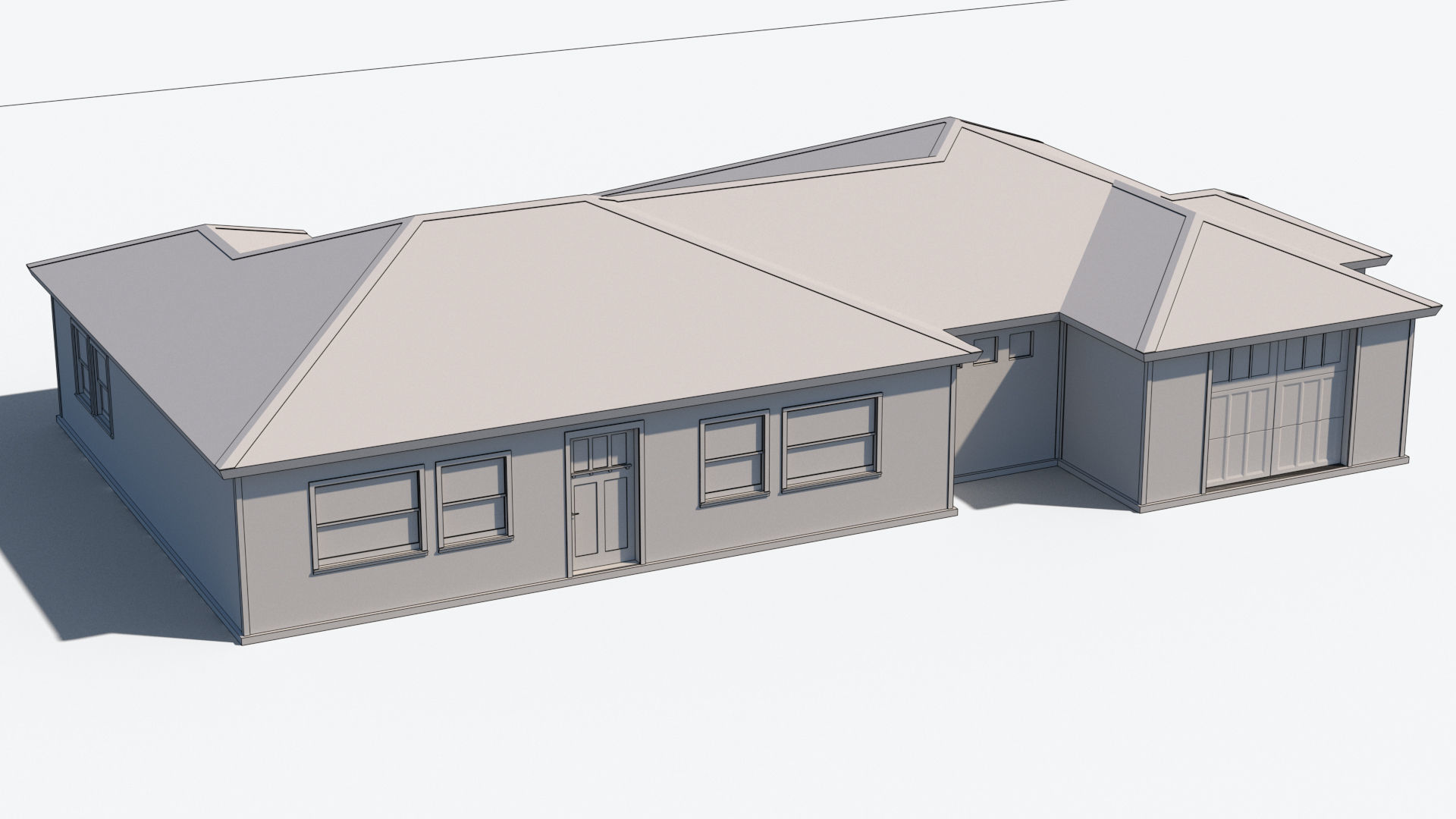 House 2 with roof Free low-poly 3D model_11