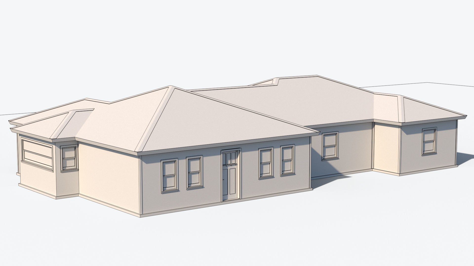 House 2 with roof Free low-poly 3D model_8