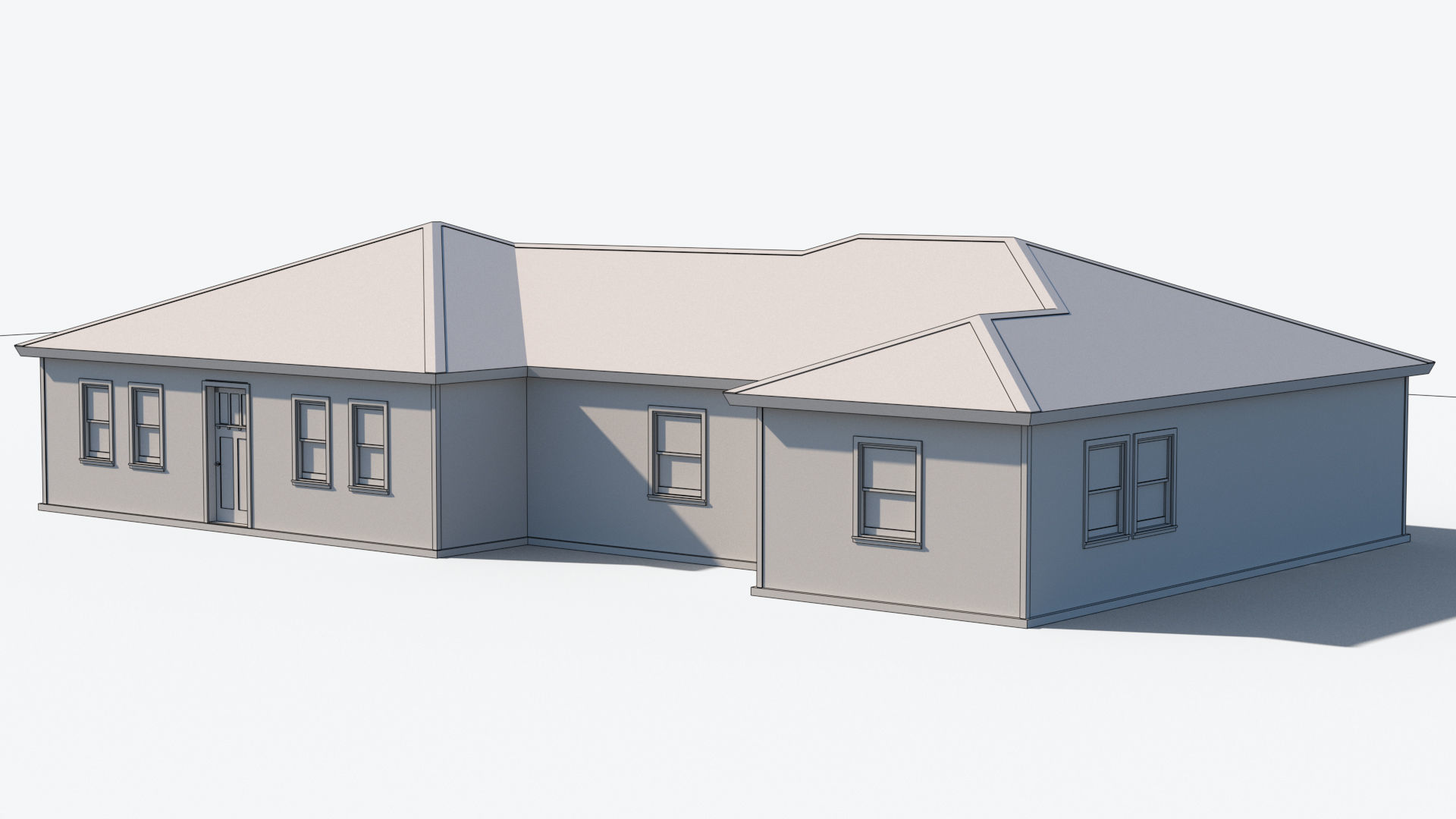 House 2 with roof Free low-poly 3D model_9