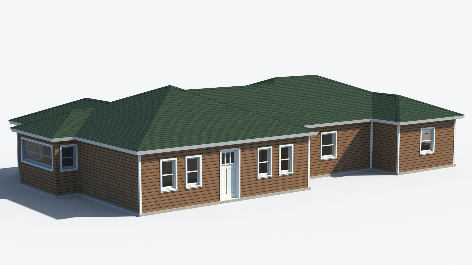 House 2 with roof Free low-poly 3D model_4