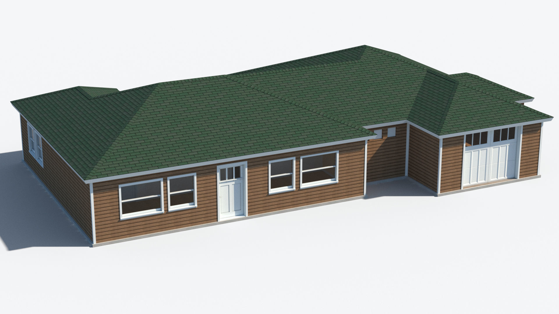 House 2 with roof Free low-poly 3D model_2