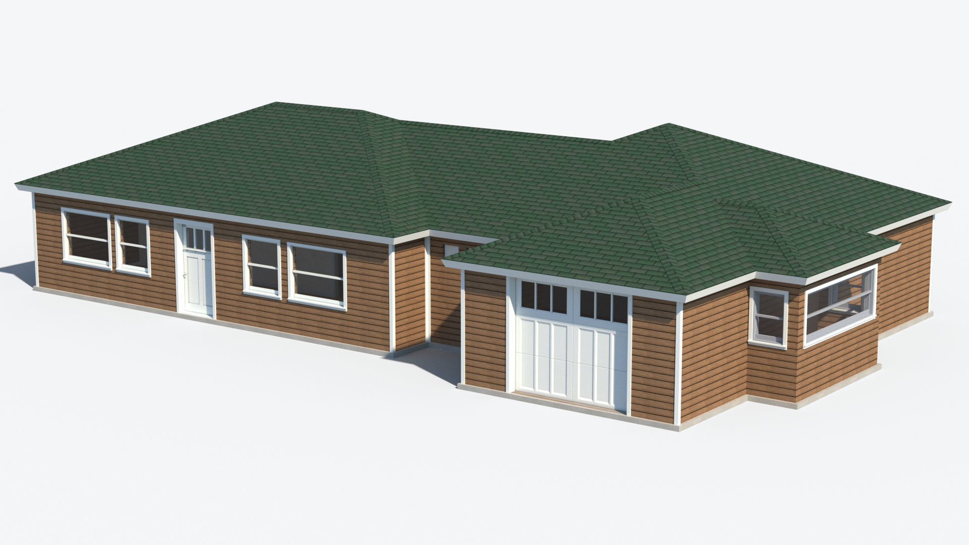 House 2 with roof Free low-poly 3D model_1