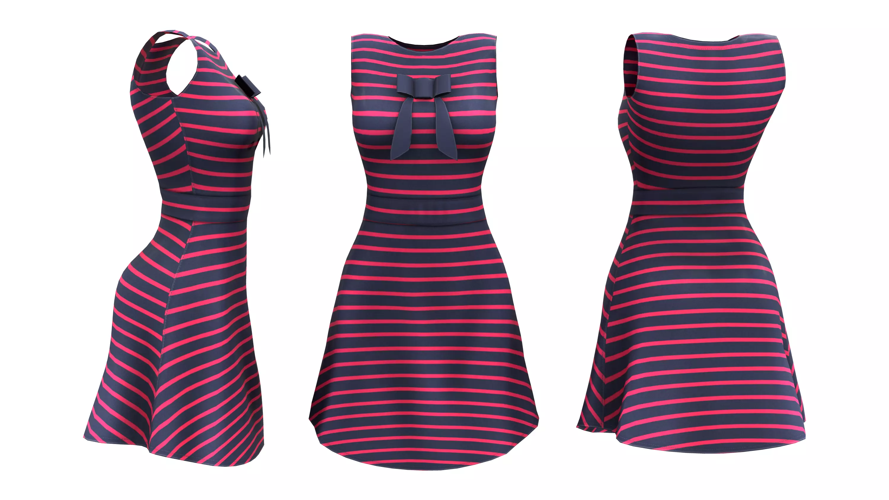 A-Line Dress Low-poly 3D model_0