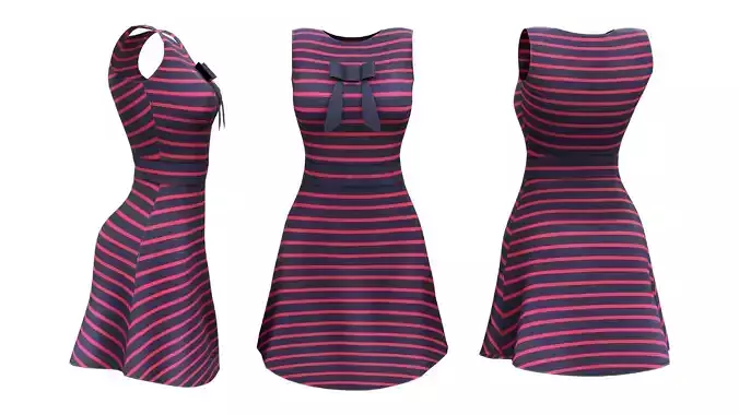 A-Line Dress Low-poly 3D model