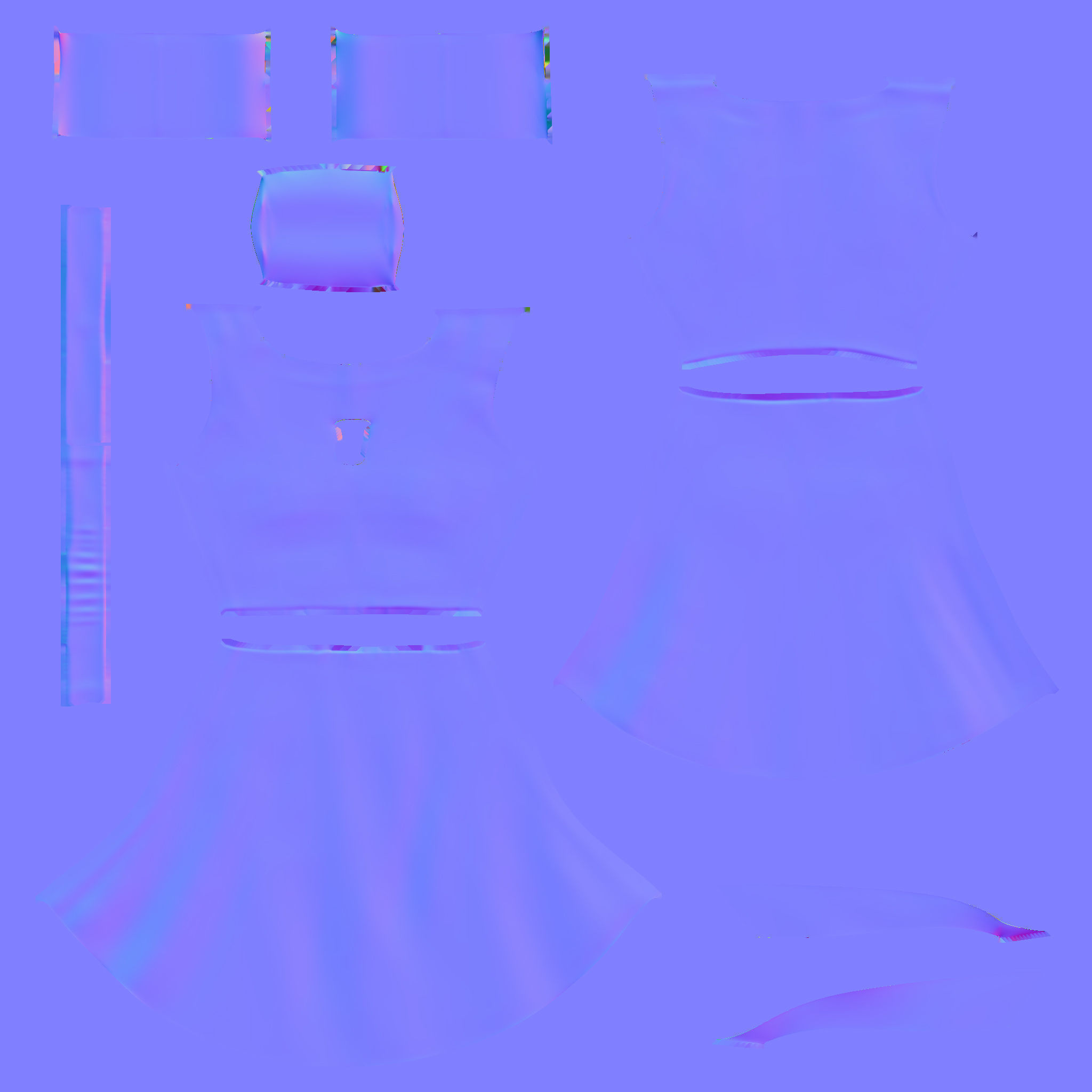 A-Line Dress Low-poly 3D model_7