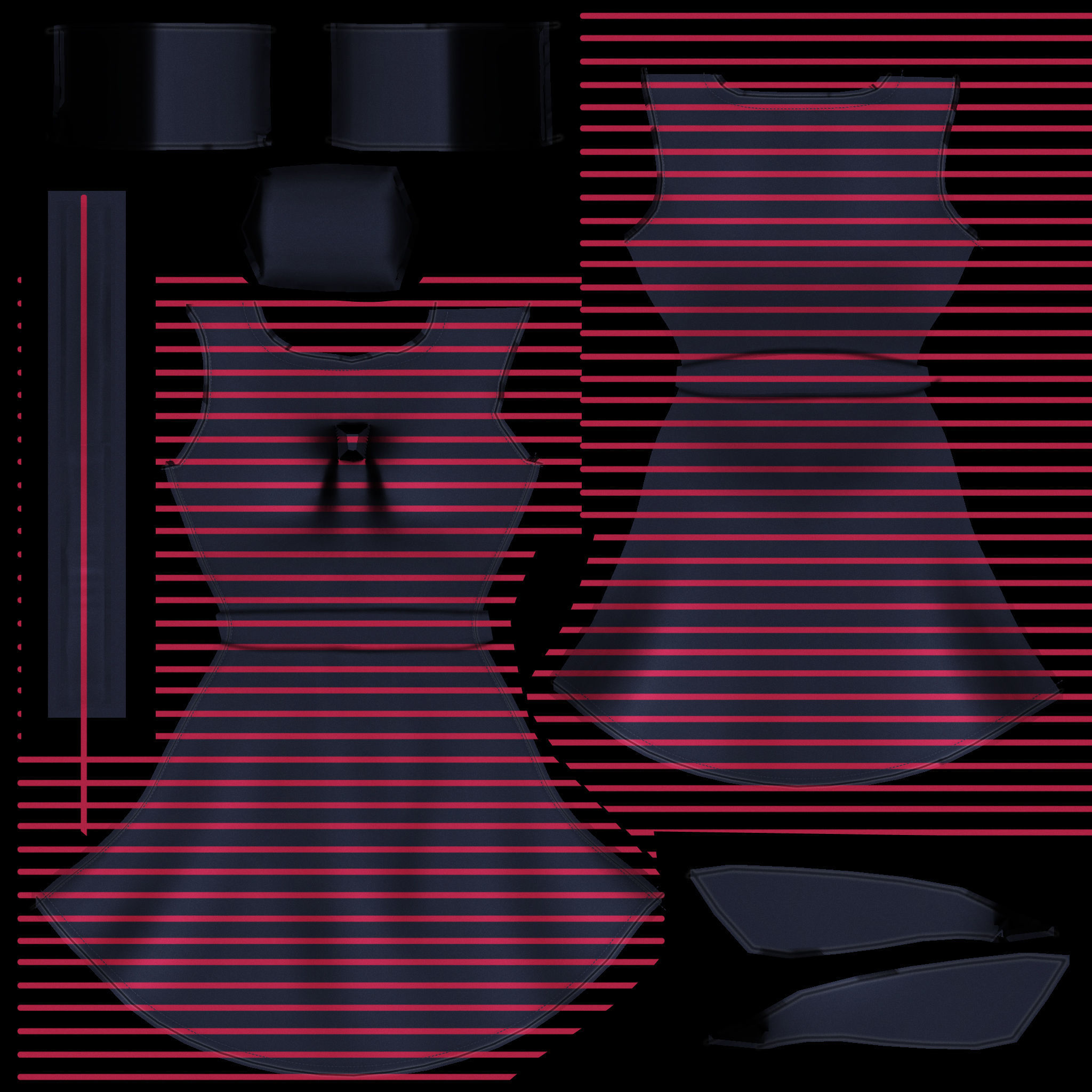 A-Line Dress Low-poly 3D model_6