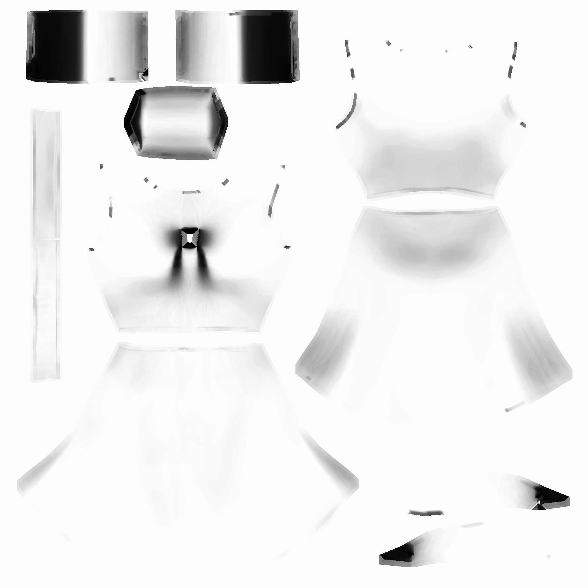 A-Line Dress Low-poly 3D model_9