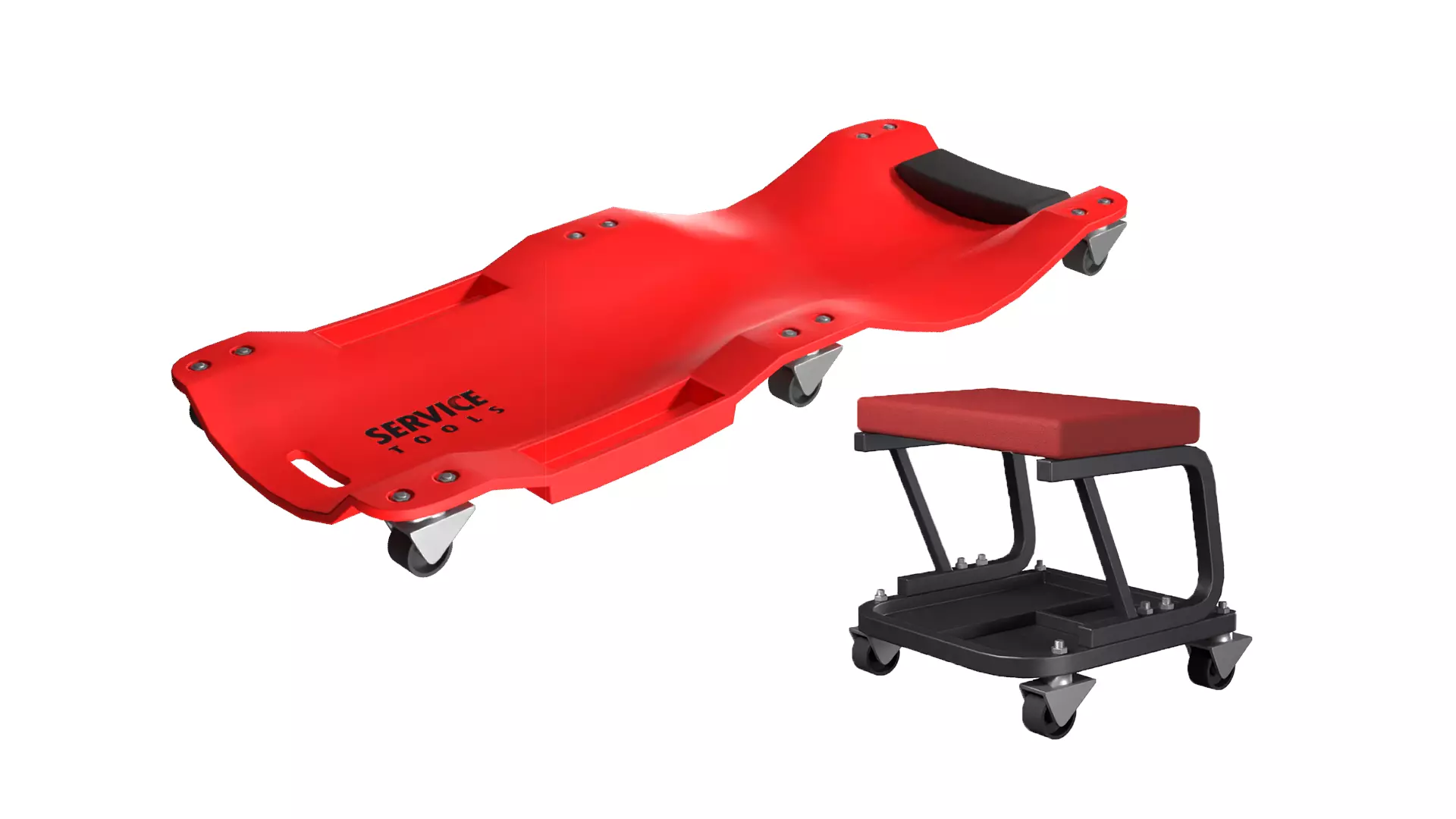 Service Creeper Set Low-poly 3D model_0