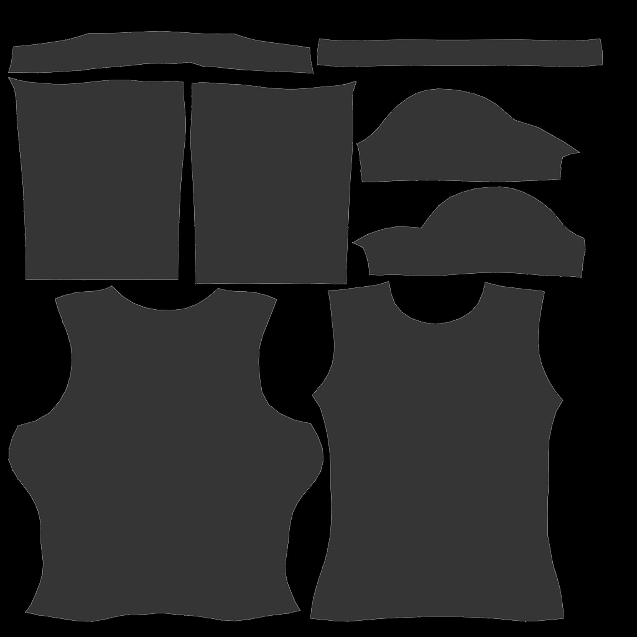 Female Long Sleeve T-shirt 2in1 Low-poly 3D model_9