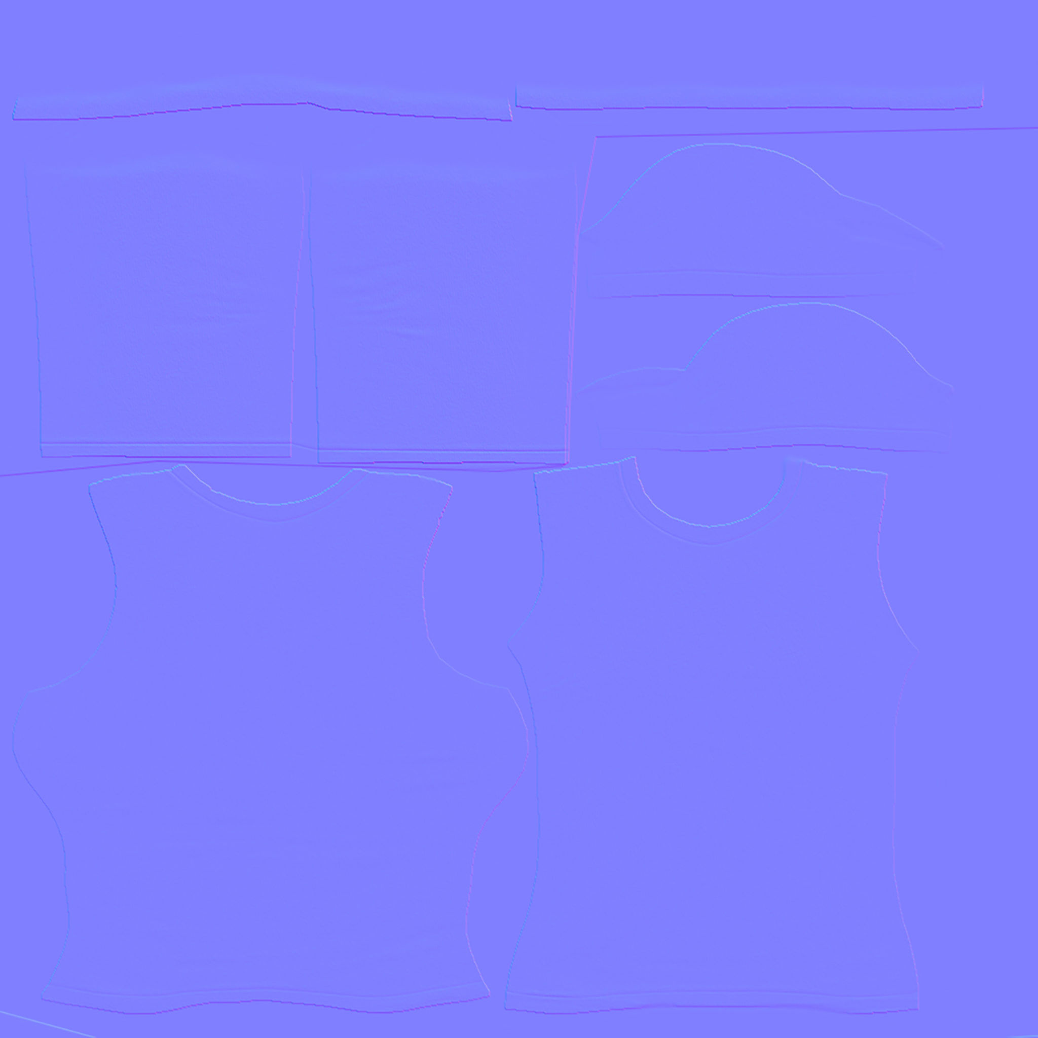 Female Long Sleeve T-shirt 2in1 Low-poly 3D model_8