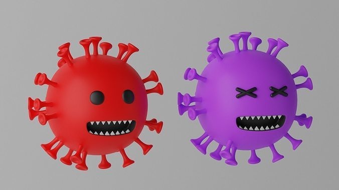 Cartoon Coronavirus 3D model