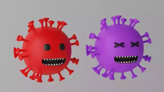 Cartoon Coronavirus 3D model