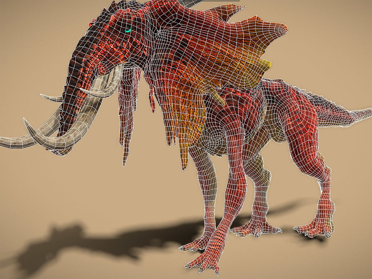 3DRT -  Fantasy Elephant Low-poly 3D model_6