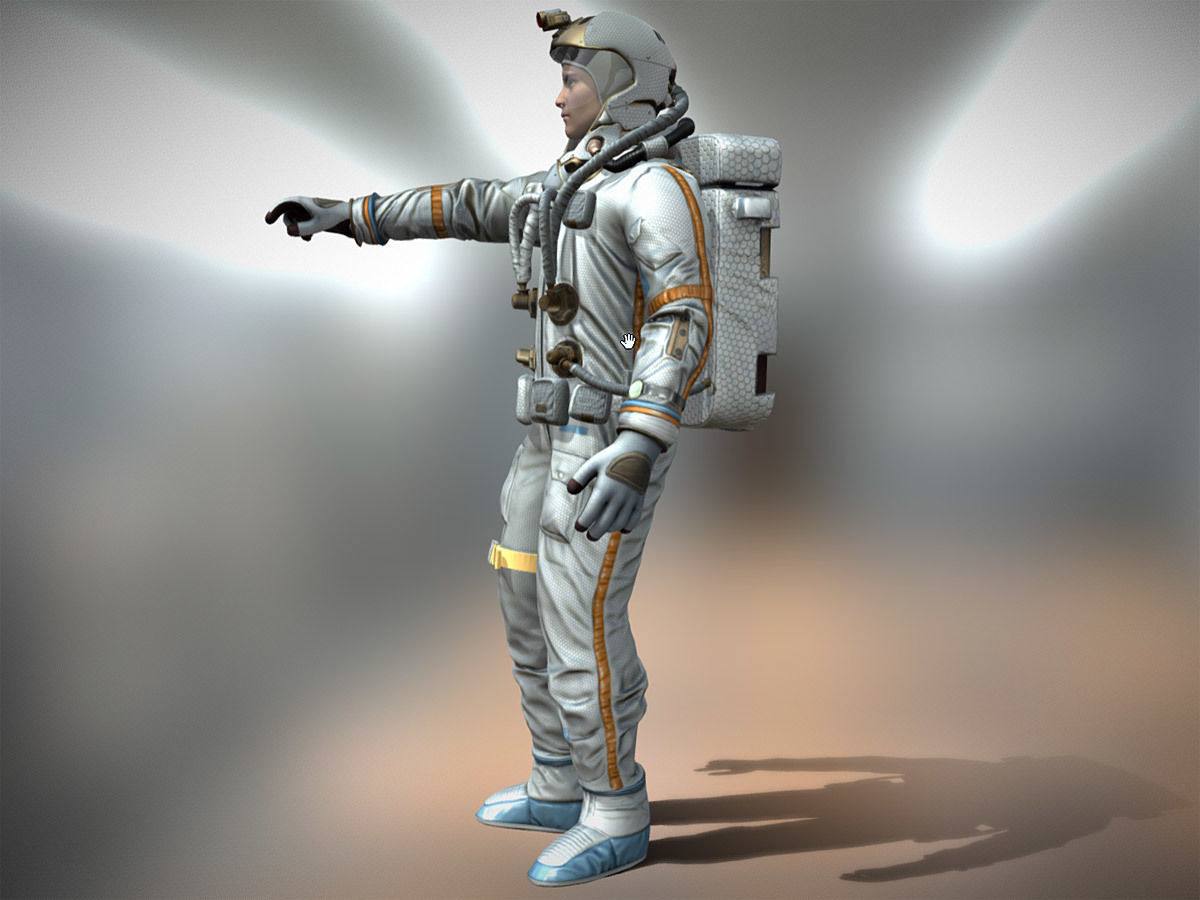 3DRT - Astronaut animated  Low-poly 3D model_11