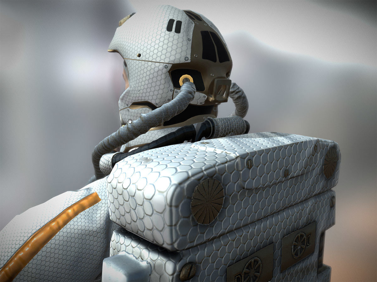 3DRT - Astronaut animated  Low-poly 3D model_8