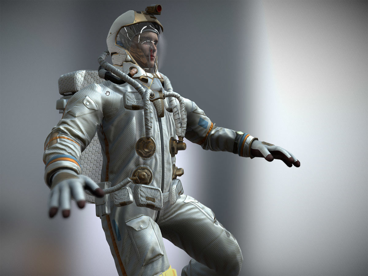 3DRT - Astronaut animated  Low-poly 3D model_2