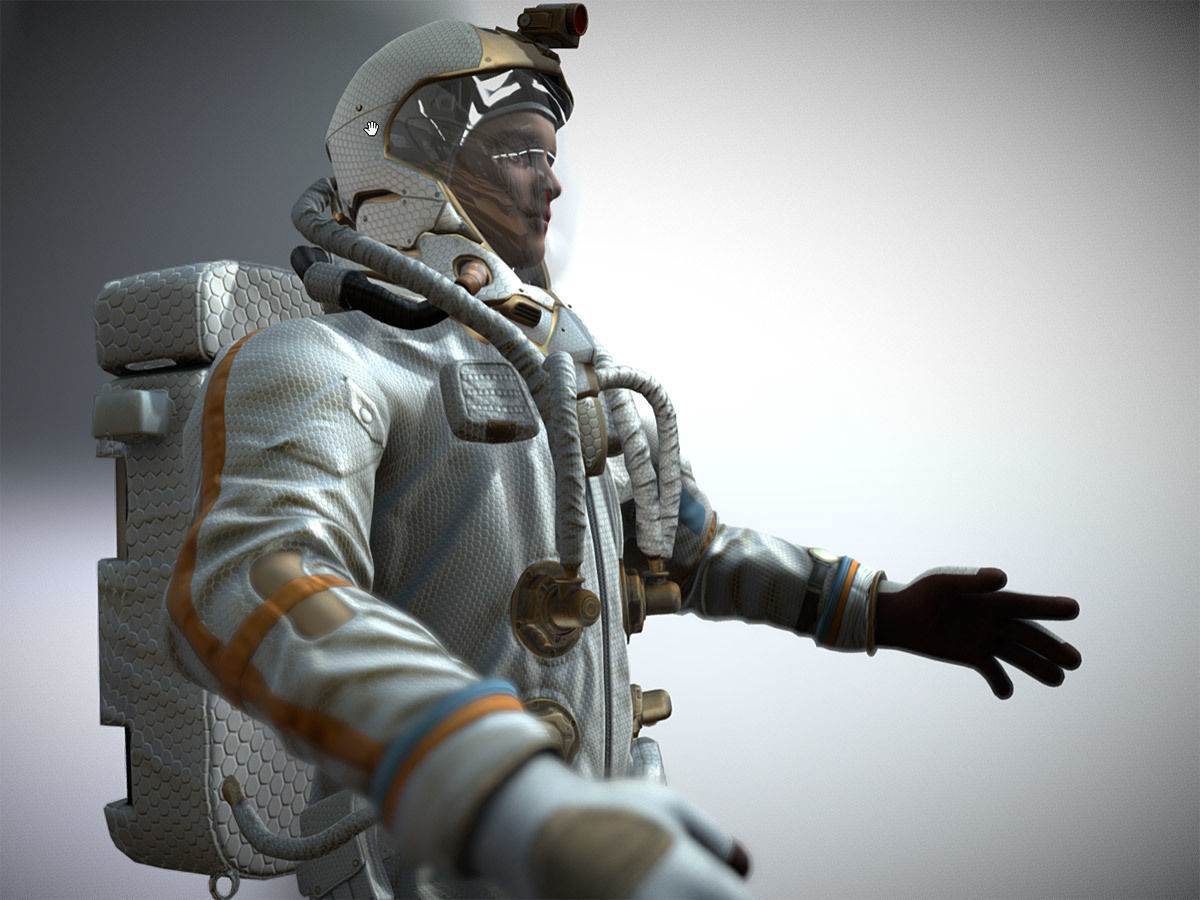 3DRT - Astronaut animated  Low-poly 3D model_6
