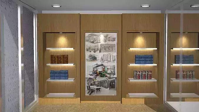 office bookcase with shelves and glass doors