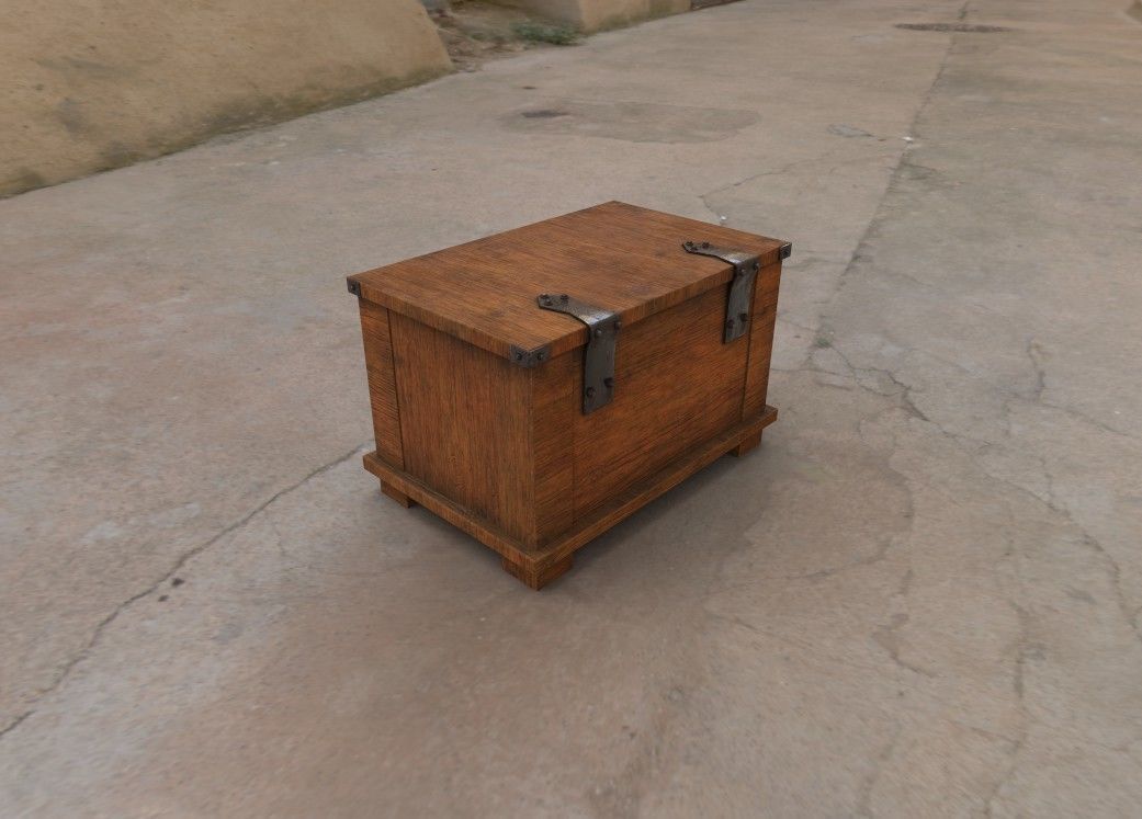 Small Package of Chest Low-poly 3D model_8