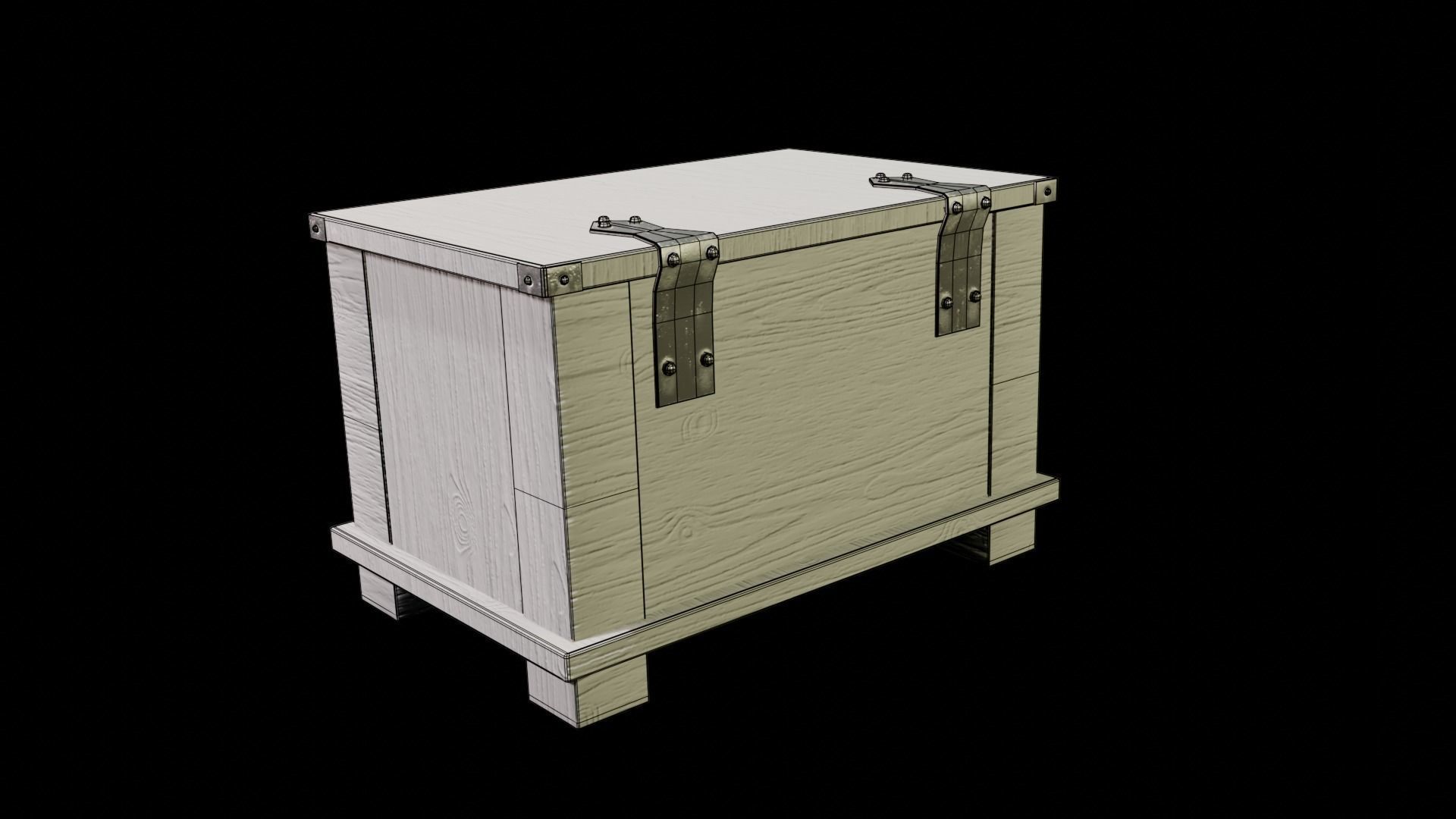 Small Package of Chest Low-poly 3D model_6